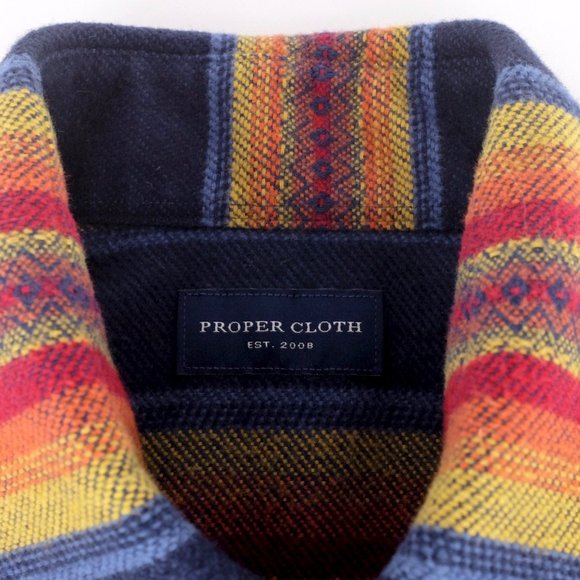 Proper Cloth CUSTOM Southwestern Aztec Print Long Sleeve Shirt SM Small Cotton - Picture 3 of 15